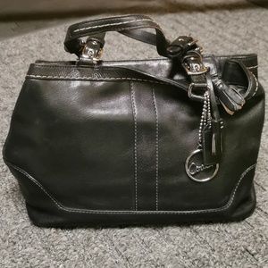 Coach black leather bag